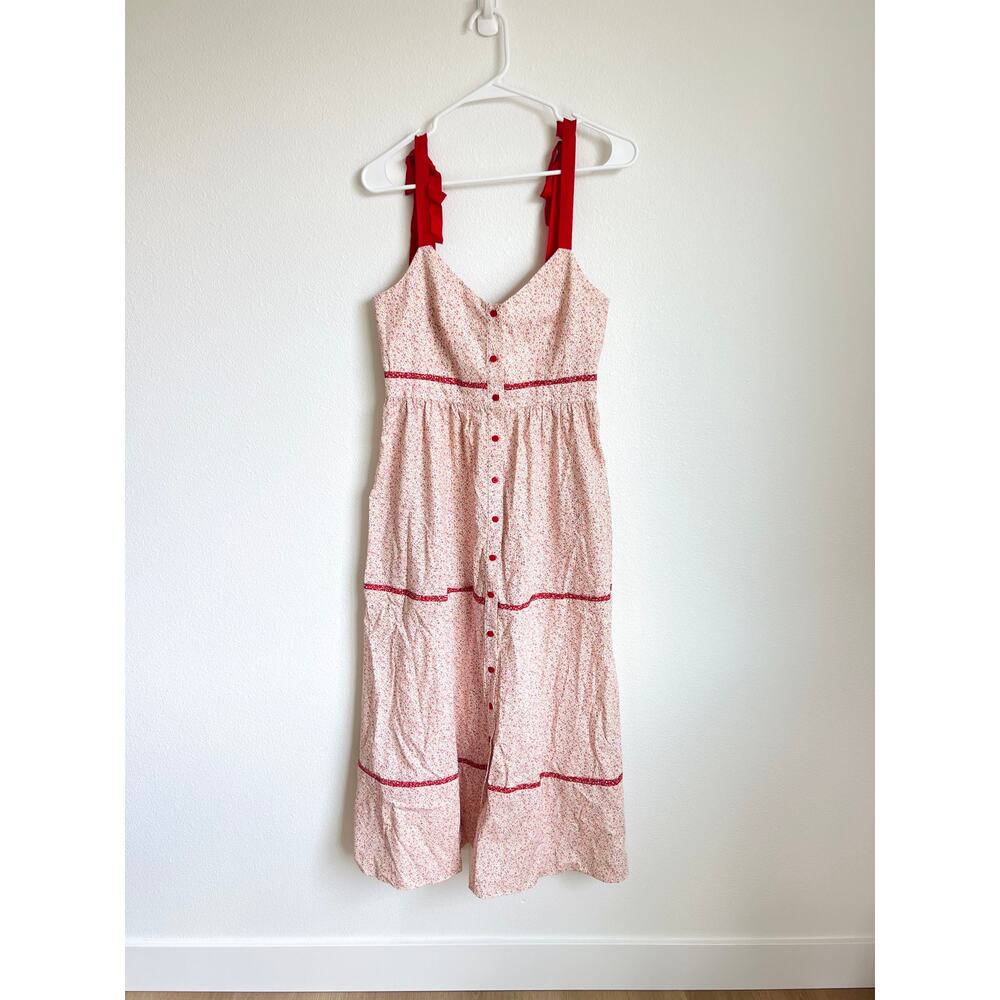 La Ligne Floral Kate Dress Cottagecore Tiered Button Down Women's Small - Picture 2 of 8
